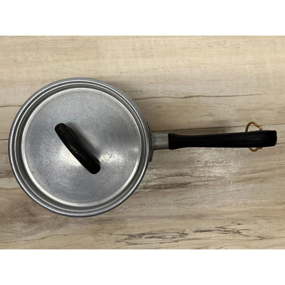 Vtg Solid Aluminum Ware Ever 1.5 Qt Saucepan Casserole With Lid Made In USA